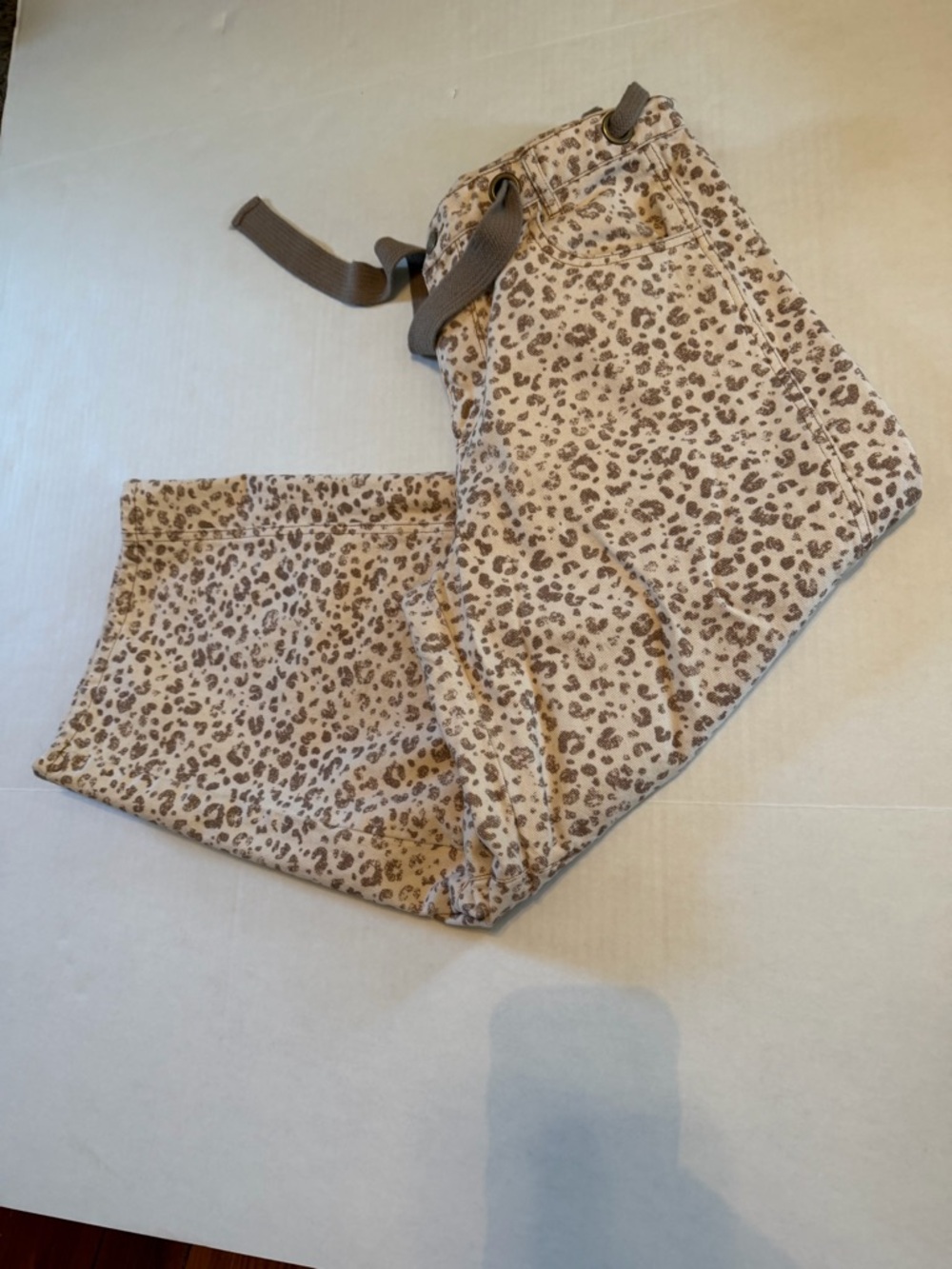 Leopard print barrel jeans boutique brand